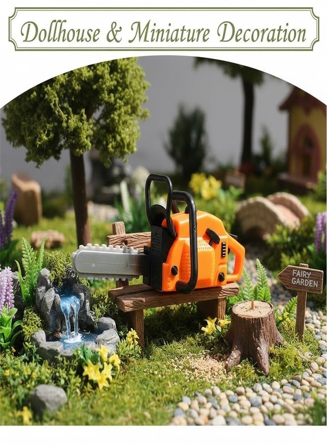 JOINPAYA 2Pcs Miniature Dollhouse Chainsaw: Mini Garden Chainsaw Figurine PVC Fairy Garden Accessories for Landscape Decoration - Image 4